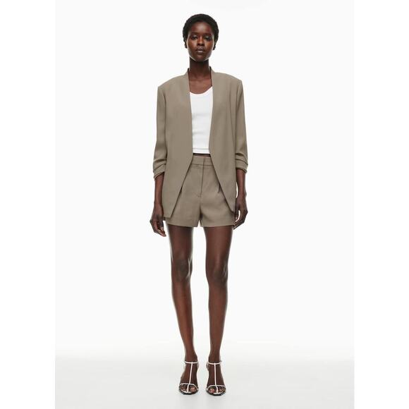 NWT ARITZIA Babaton Slim-fit open-front crepe blazer Taupe Size 6 - Picture 5 of 12